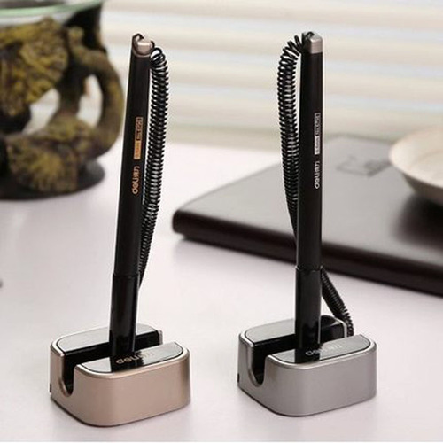 Deli desk pen gel pen office water pen fixed pen desk pen signature pen paste desktop counter service desk 6796