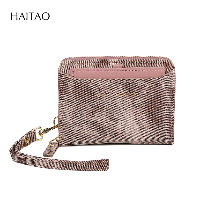 2025 estilo corto de moda color de contraste billetera de mujer estilo corto de alta gama con muñequera tarjetero monedero todo en uno