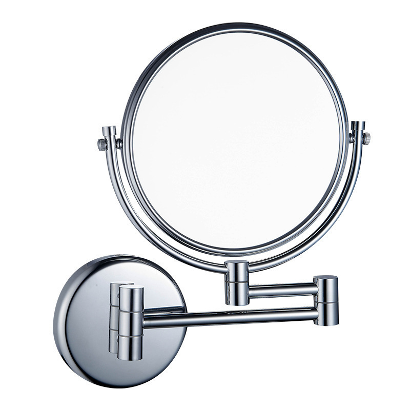 Wall-Mounted Metal Round Makeup Mirror Beauty Mirror Creative Rotating Nordic Bathroom Wall-Mounted Small Mirror Portable Makeup Mirror