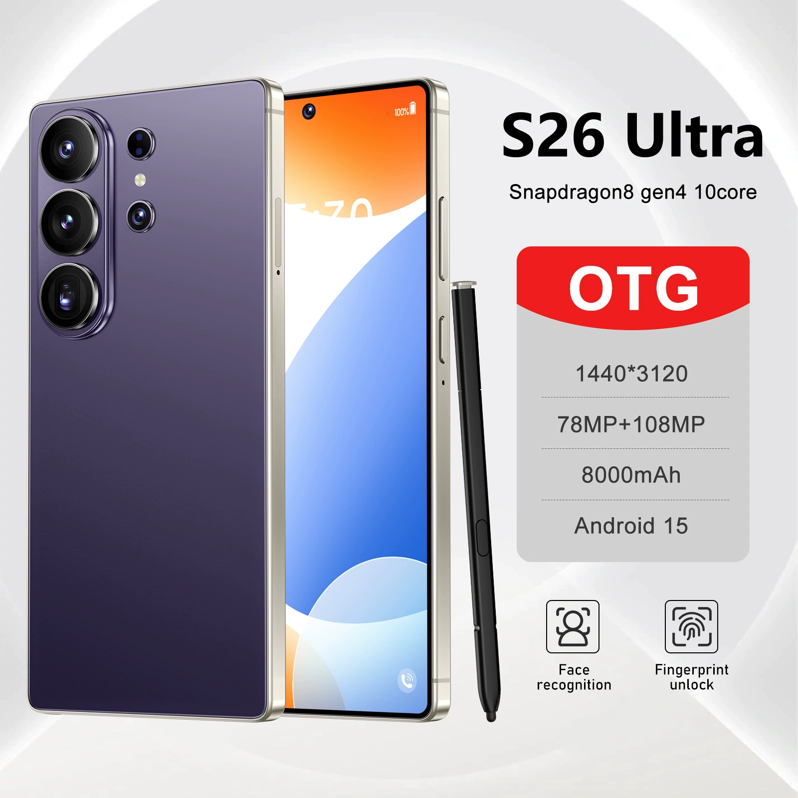 Умный мобильный телефон, (Кросс-бордер торговля), 4G, 7,3 дюйма, Android, широкий экран