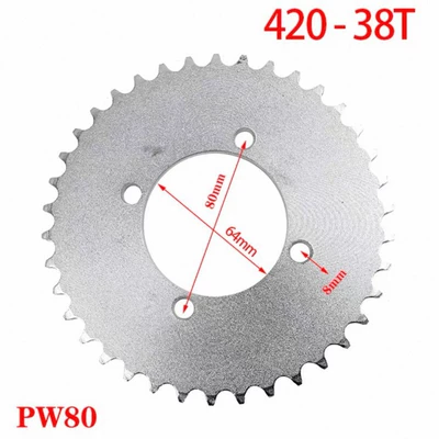 gear disc, fuel saver – Dəbilqə (Kaska) aksesuarları - 4-holes-420-38-teeth-64mm-inner-diameter-80mm-hole-spacing