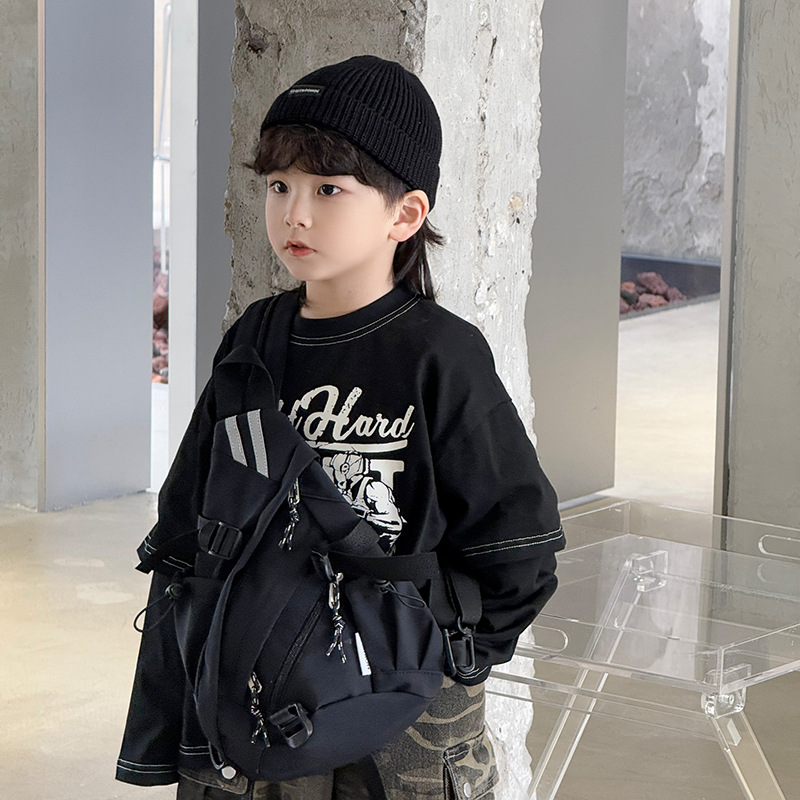 Bolsa de mochila coreana para niños y niñas, moda, bolso de pecho de gran capacidad para niños 2025, nuevo tipo de bolso para niños de doble uso