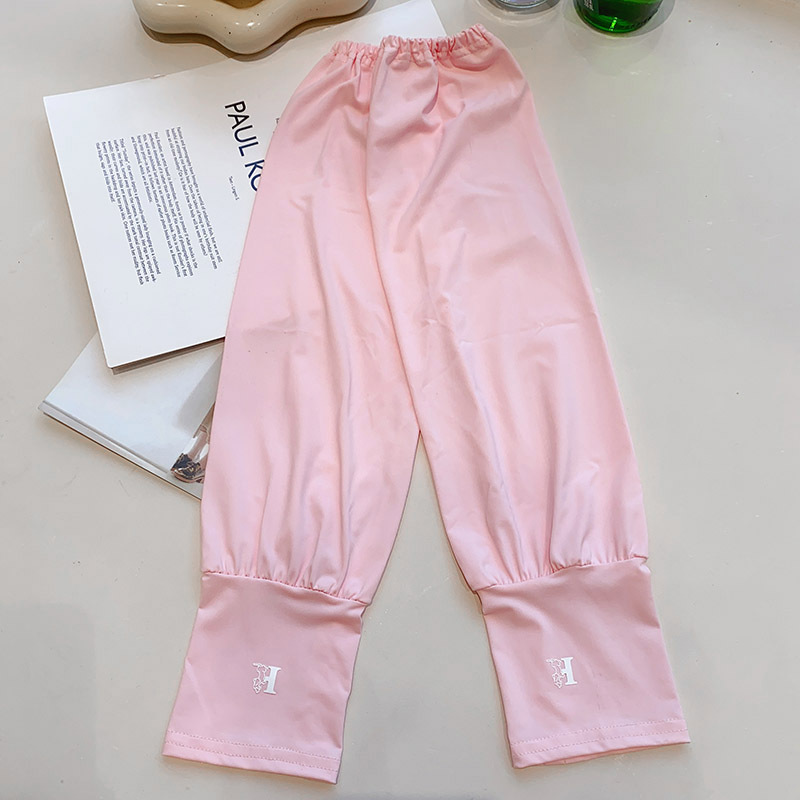 Color sólido seda de hielo protección solar ovisleeve mujeres verano UV protección al aire libre conducción suelta transpirable brazo protección ovisleeve