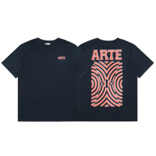 ARTE printed squeere navy t shirtӡ�������w����ʽ��Ůͬ�