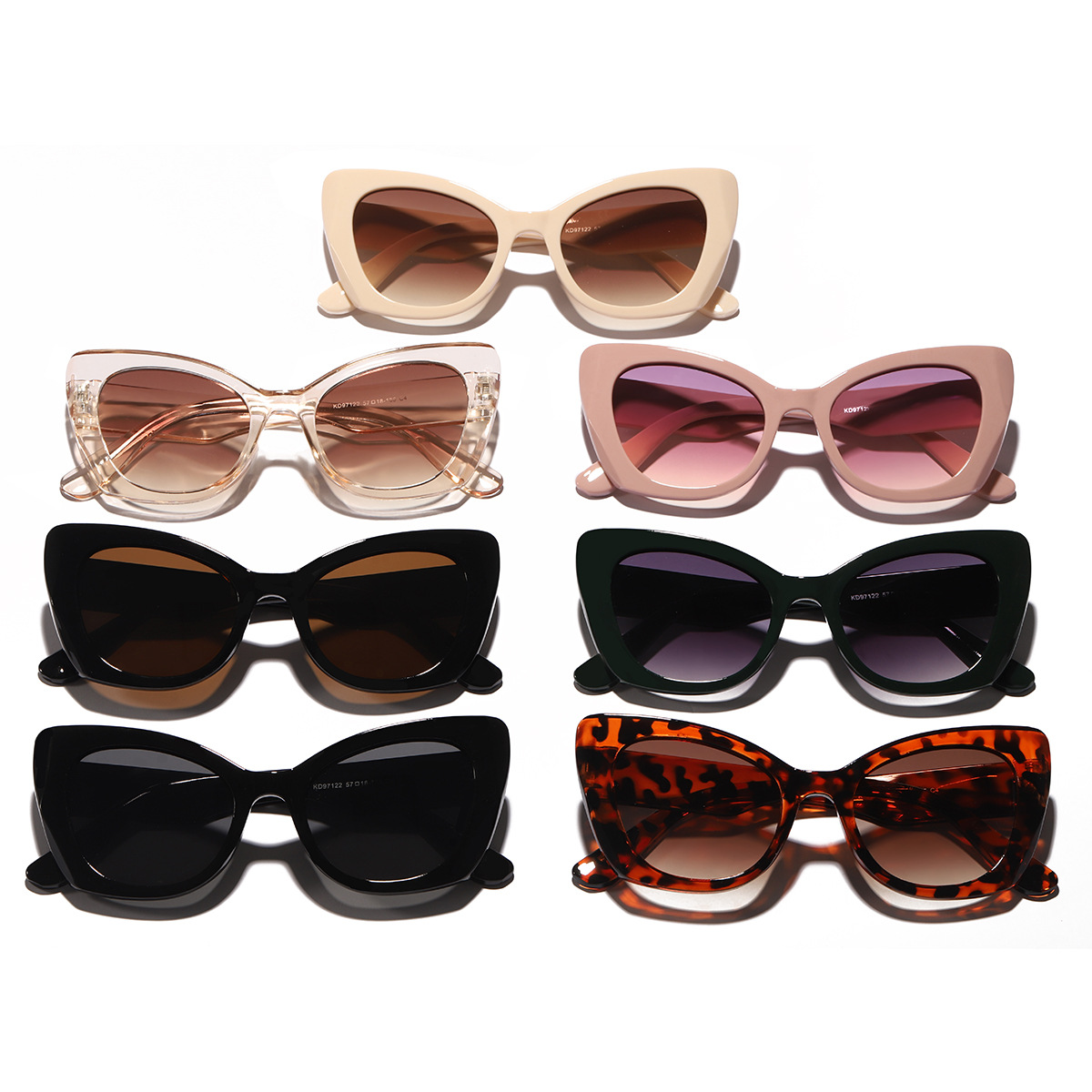 2022 Nuevo Marco grande gafas de sol de las mujeres de moda europea y americana personalizada CAT EYE gafas de sol ins estilo transfronterizo nuevas ventas directas de la fábrica