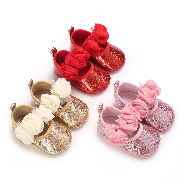 0-18 months baby cute soft sole flower decorated PU leather flat…