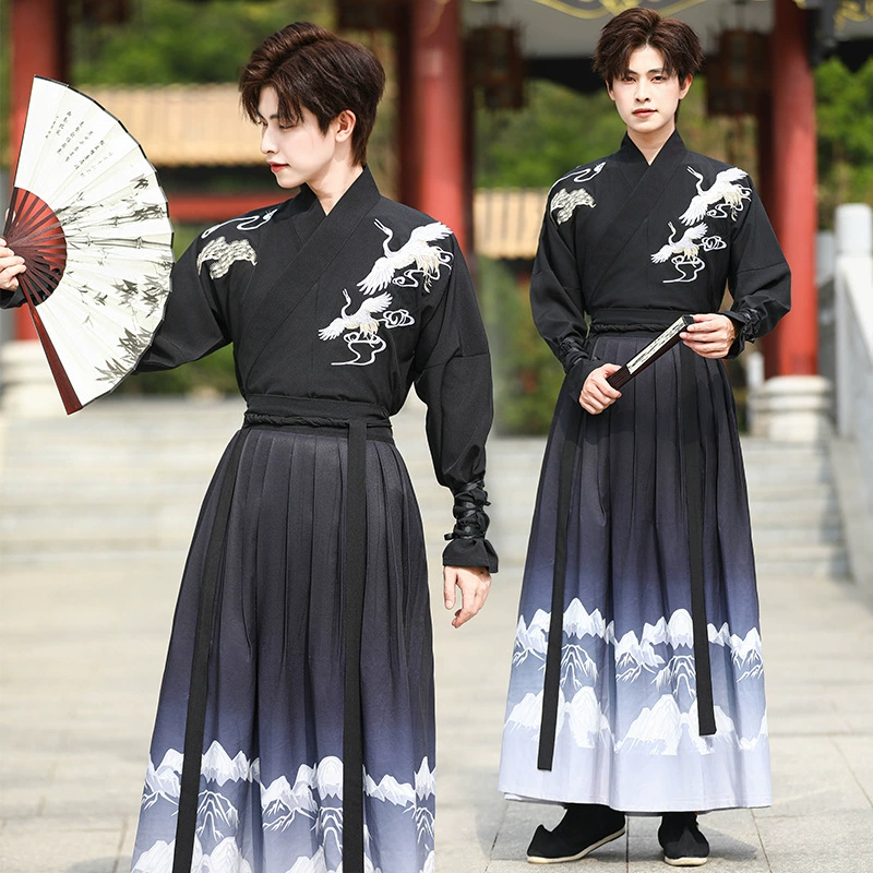 Новый оригинальный черный костюм Hanfu мужской красивый костюм боевых искусств в китайском стиле
