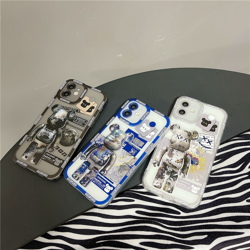 Fashion Creative Transparent Elf Eye All-inclusive Bear Astronaut Protective Case For Iphone display picture 1