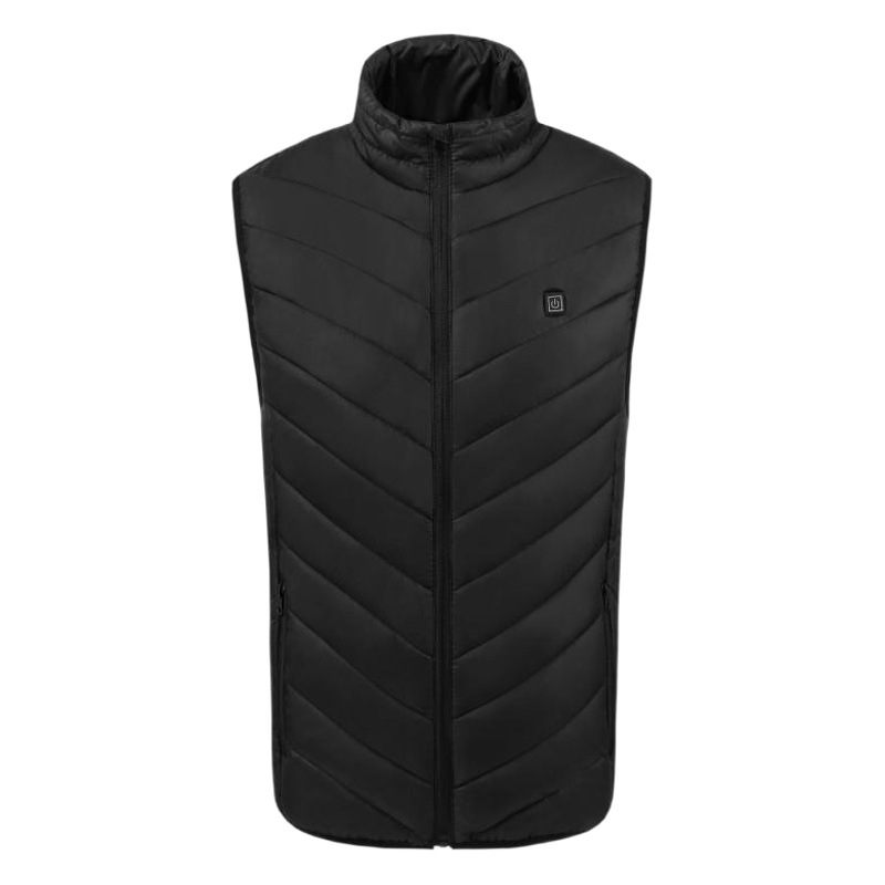 Nine-zone heating suit intelligent constant temperature men and women can wear USB heating cotton-padded jacket solid color stand collar intelligent heating vest