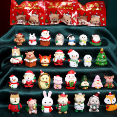 ミニクリスマス装飾品かわいいクリエイティブサンタクロース動物の小さな装飾品平安夜クリスマスツリー工芸品