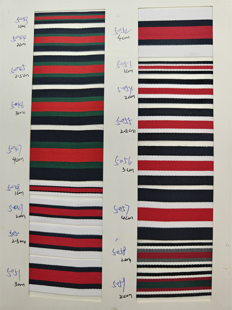 100D banda de banda de poliéster densa tricolor banda de banda de banda de banda lateral ropa bolsa accesorios en stock al por mayor