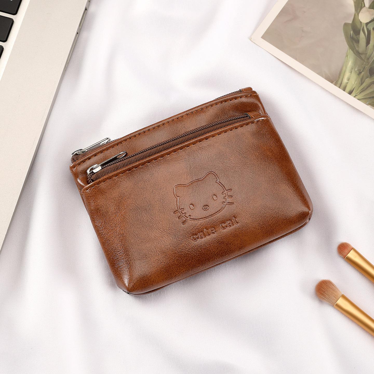 Nuevo bolso de cambio de cuero suave hecho a mano para mujeres lindas mini auriculares portátiles llaves certificados bolso de tarjeta