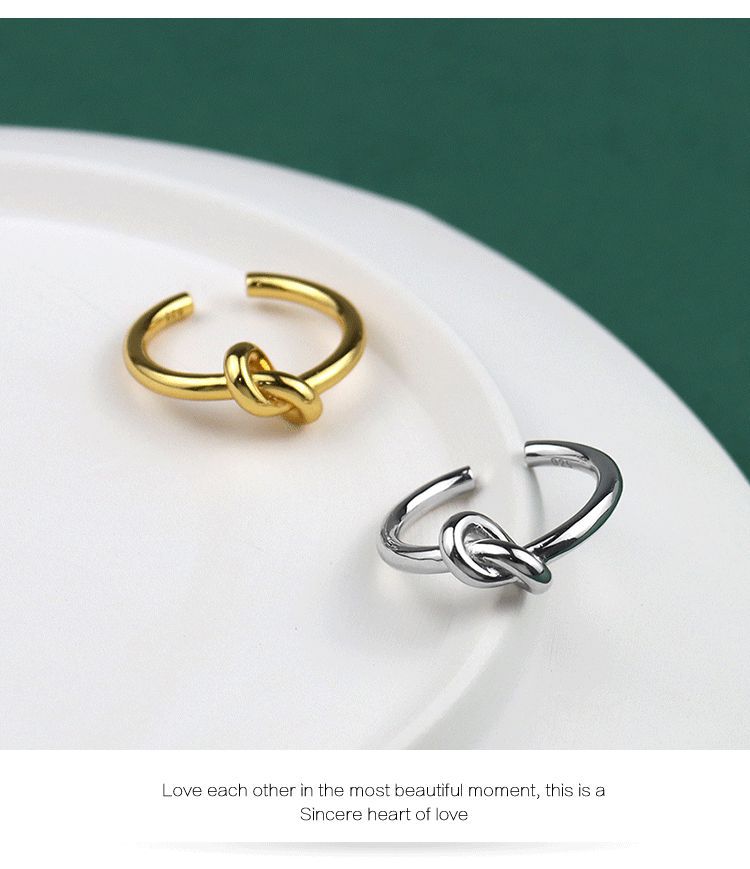 design line knotted ring fashion simple open ring