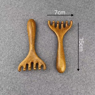 Longfeng Sandalwood Comb Comb with Reinforcement and Collateral Sandalwood Massage Comb Hair Care Head Treatment Dredge Head Five Teeth Five Finger Meridian Scraping