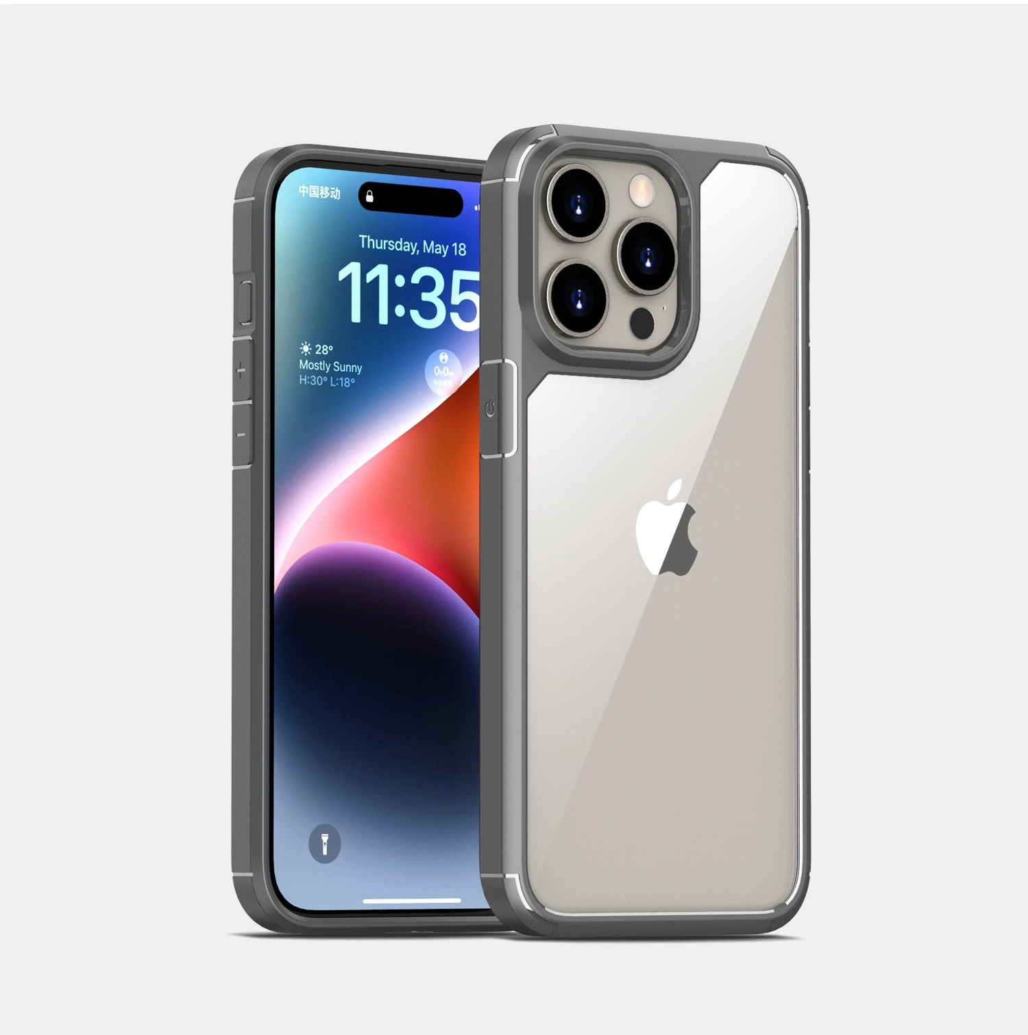 Прозрачный чехол для телефона (совместим с iPhone 15), TPU + твердый ПК, антицарап, для 15/15 Pro/15 Plus/15 Pro Max