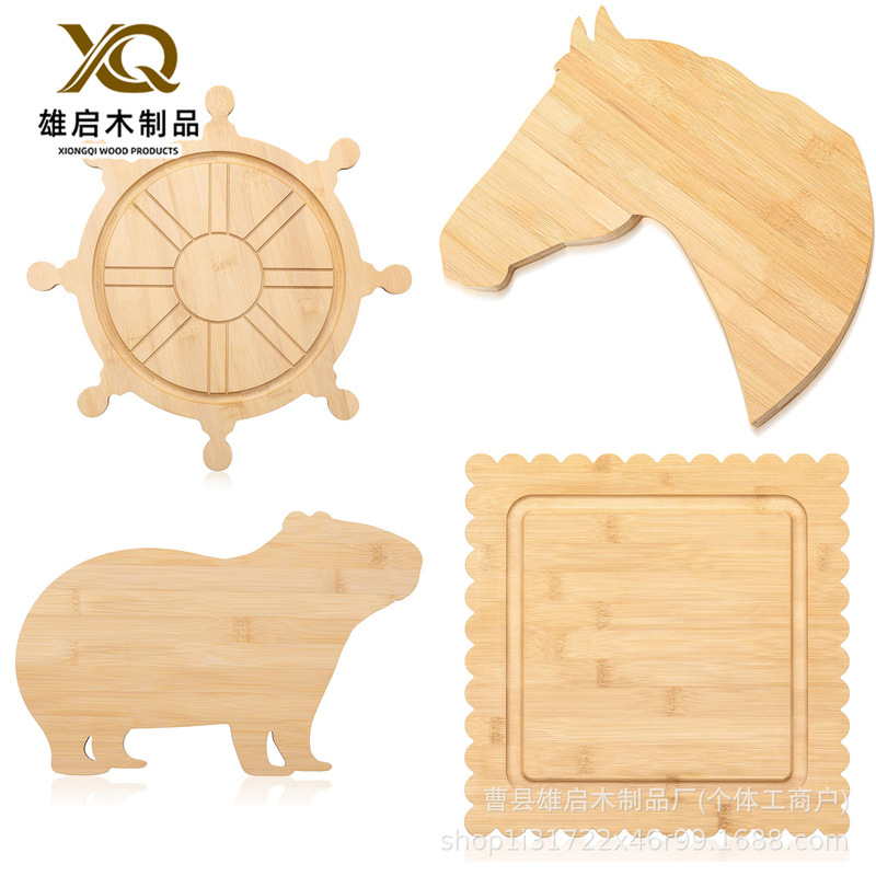 Wooden Rudder-Shaped Tray Bamboo Charcoal Board Nautical Party Charcuterie Wooden Cutting Board Wall Display Service Tray