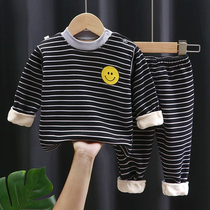 Поколение детского термобелья, костюм для мальчиков и девочек, осенне-зимняя Домашняя одежда, утолщенная Детская осенняя одежда на флисовой подкладке, брюки