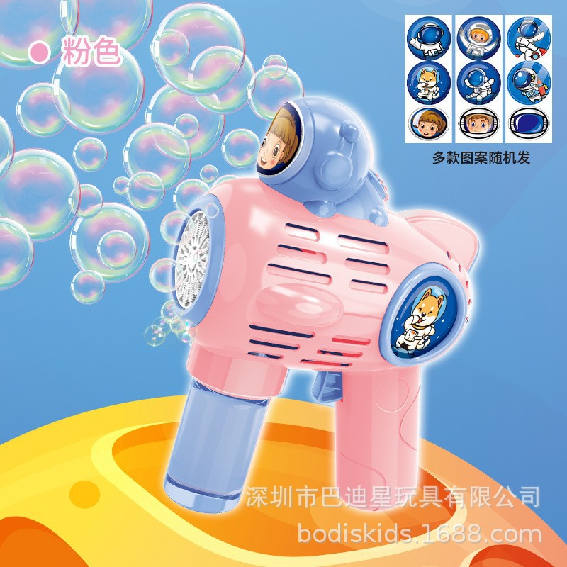 Tiktok Red máquina de burbujas roja eléctrica automática Gatlin pistola de burbujas Cámara Parque puesto de juguete para niños al por mayor