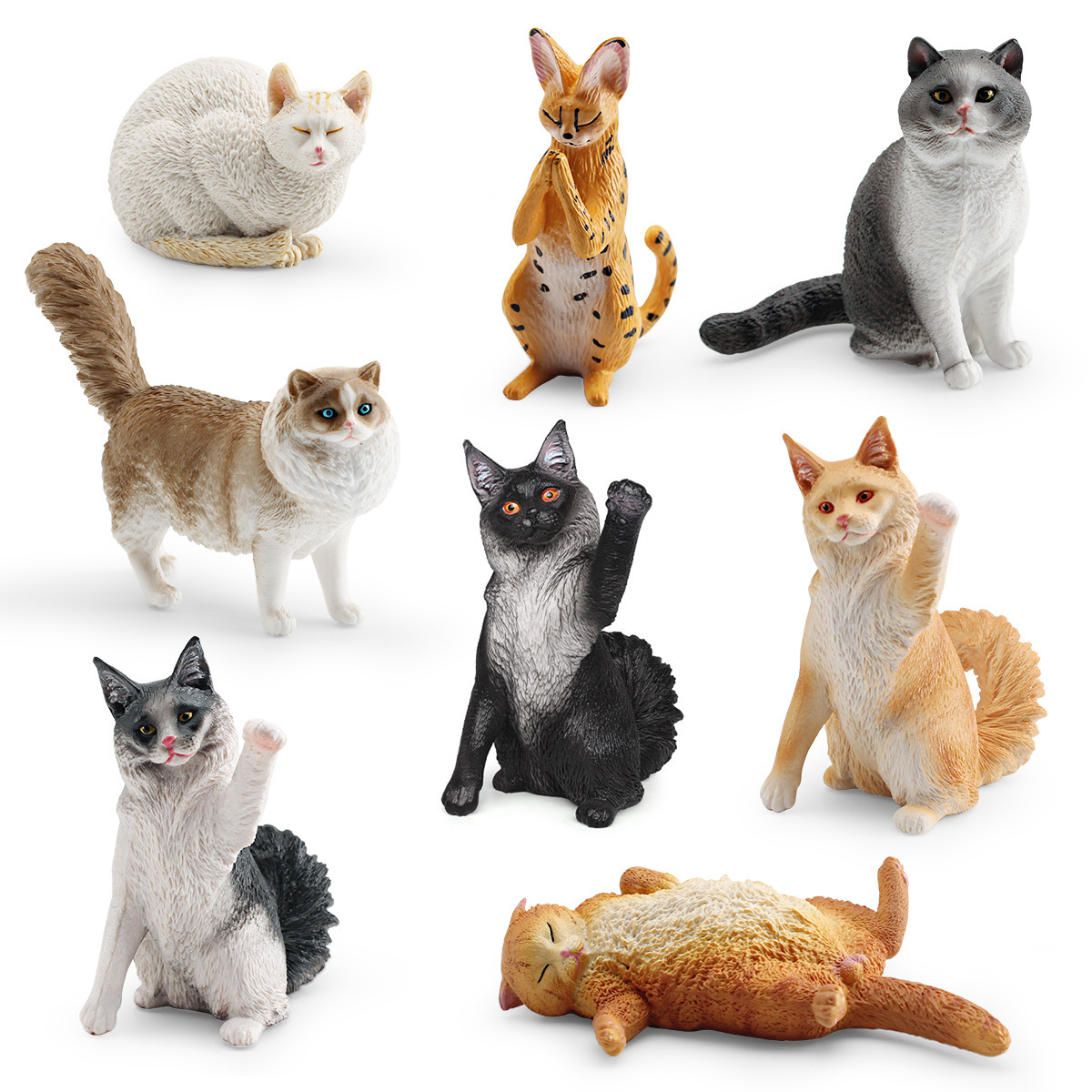 Gato de simulación transfronteriza modelo animal cognitivo infantil de pelo corto gato de tela gato Maine Coon gato mascota gato adornos