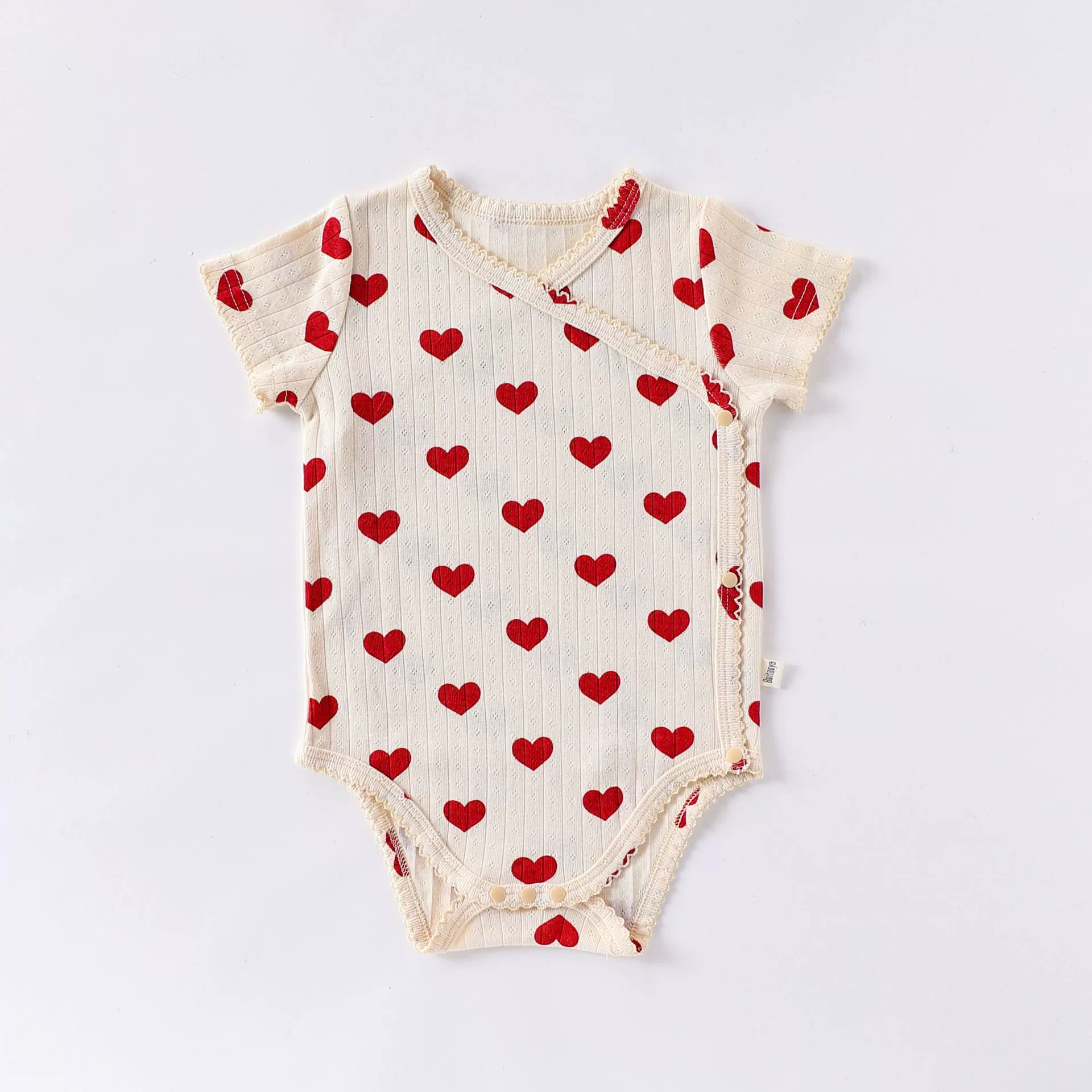 Children's Cotton Romper Unisex, Umbilical Bandage or Heart/Bow Print, Sizes 66–90 cm