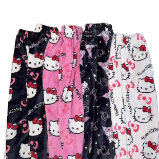 2025 Women's Autumn and Winter New Flannel Pajama Pants Coral Fleece fleece-lined Warm Casual Home Pants