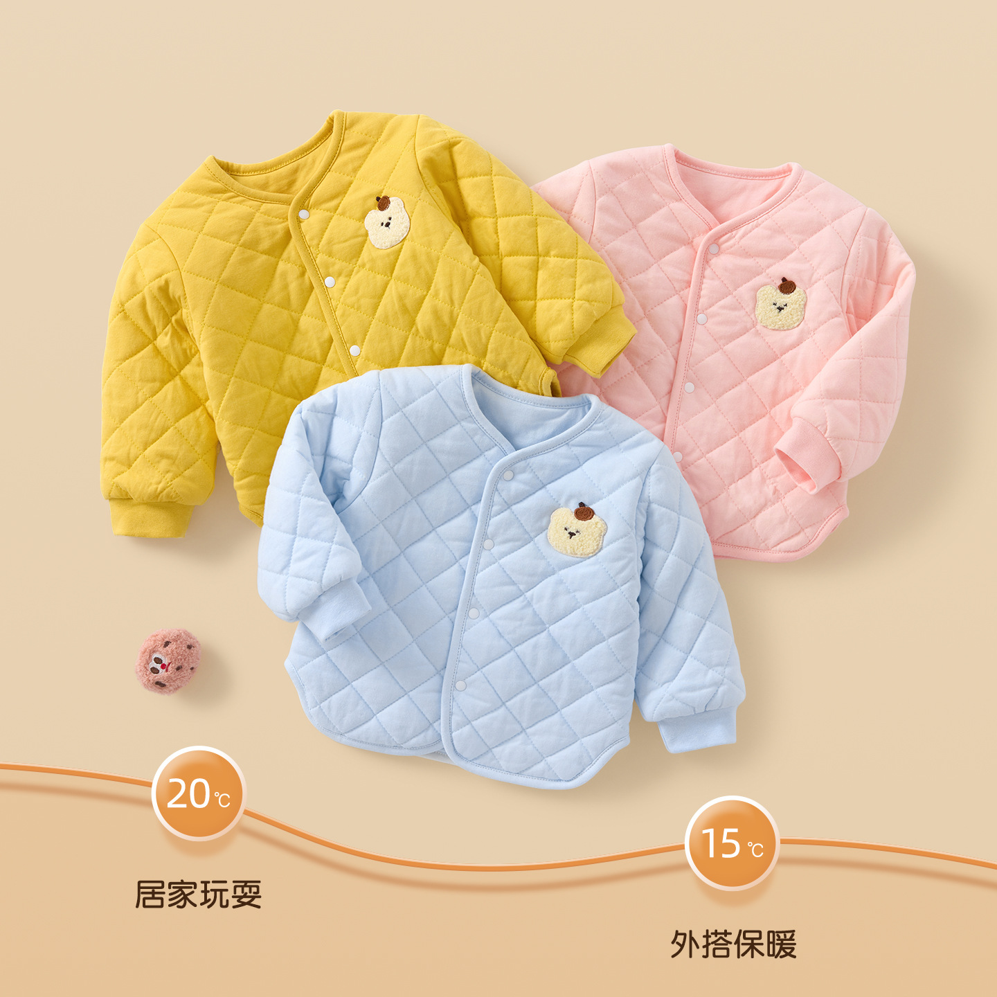 Chaqueta de algodón para bebés de otoño y invierno, chaqueta de algodón para niños de un año, chaqueta de algodón para niños y niñas, chaqueta de algodón para bebés de invierno