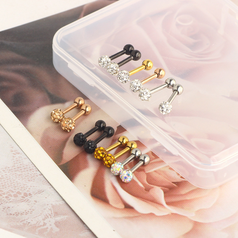Stainless Steel Star Zircon Earrings Light Luxury Niche Design for Women Men detail image 9
