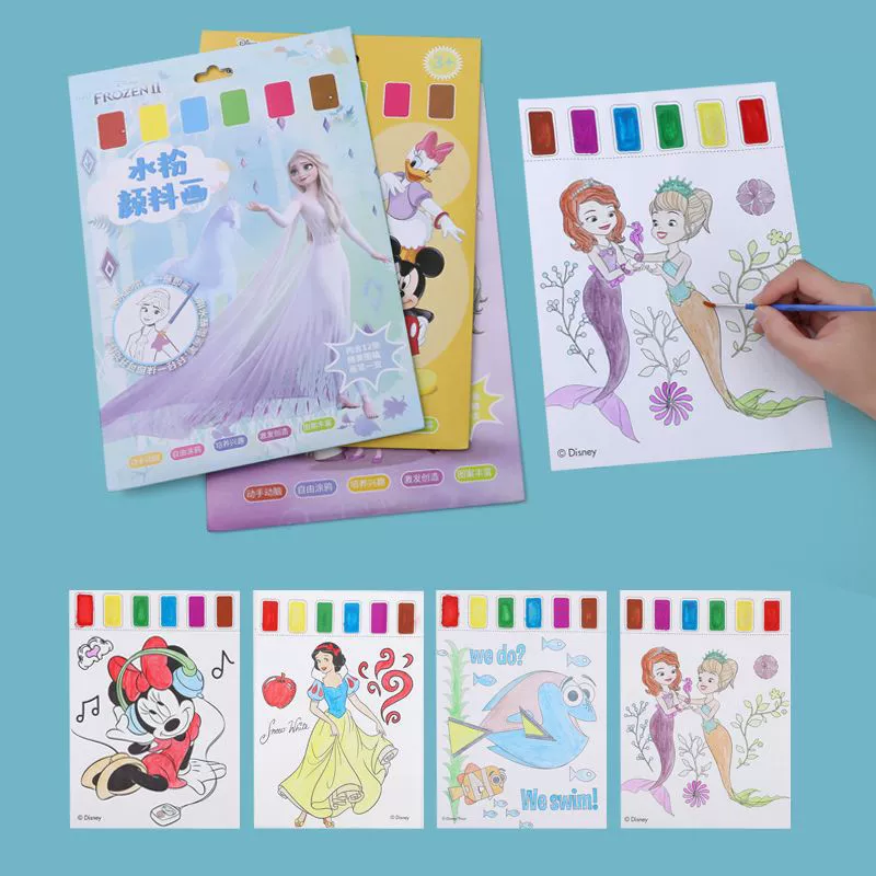 Disney, детская гуашь, книга с картинками, пигментная игрушка, акварель, ручная работа, граффити, оптовая продажа