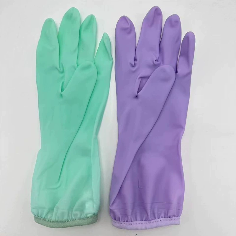 Перчатки для домашнего мытья посуды женская кухня прочная водонепроницаемая резиновая длинная стирка одежда весна и лето чистка щетка миска утолщение