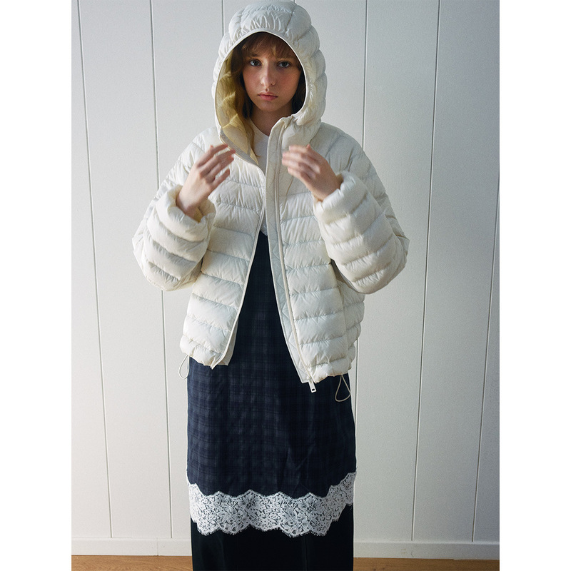 【Dai He】New Winter Style Casual Lightweight Hooded Rds Traceable 90 White Duck down Ribbed down Jacket H9164 【Dai He】New Winter Style Casual Lightweight Hooded Rds Traceable 90 White Duck down Ribbed down Jacket H9164