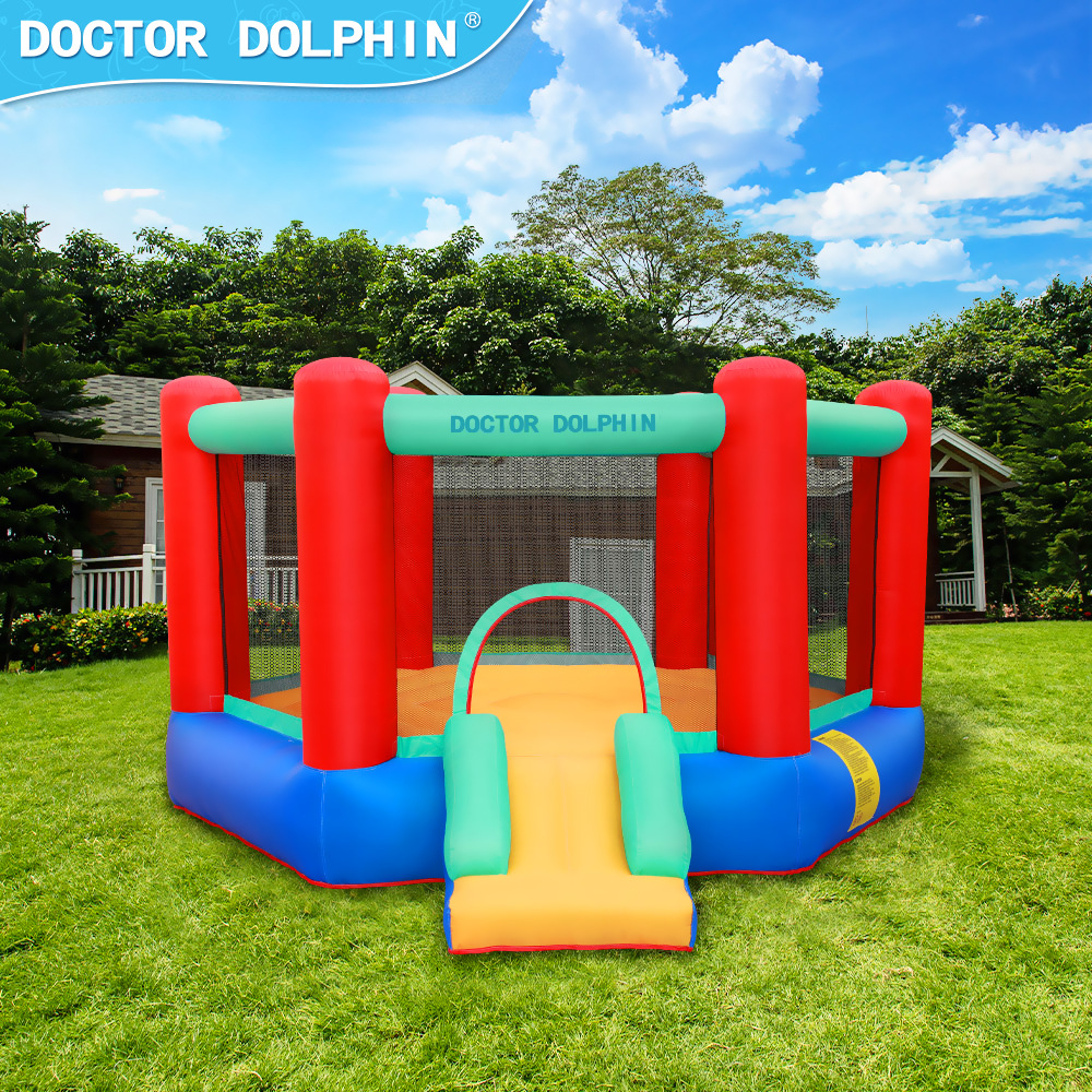 Doctor Delfín | Castillo inflable hexagonal para niños, castillo inflable para el hogar, castillo infantil, tobogán pequeño de juguete