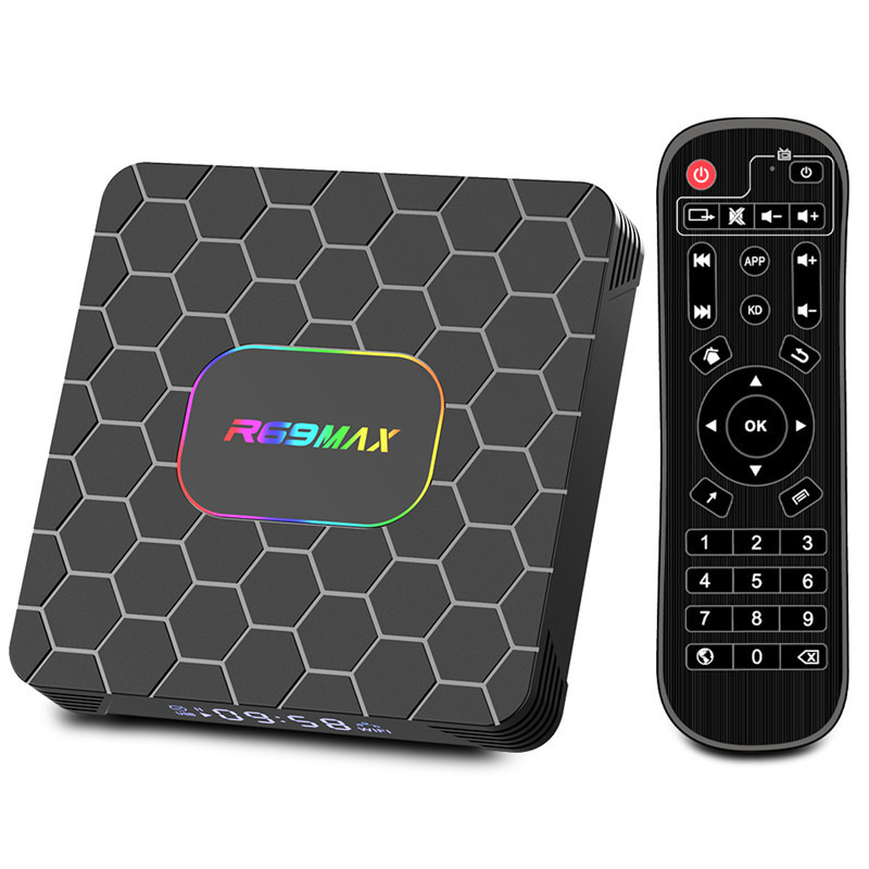 R69 Max Set-Top Box Rk3528 Android 14 4G/64Gb Dual Wifi Bluetooth Hd Android Tvbox
