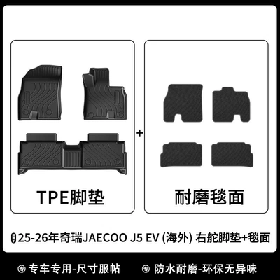 Universal Foot Pad | Tpe Trunk Backrest Cushion - 25-26-jaecoo-j5-ev-overseas-right-hand-drive-tpe-foot-pad-carpet-surface-rk-model