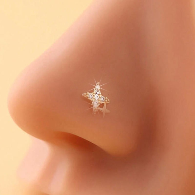 Exquisite Zircon Nose Stud With Multi Element Copper Micro Inlay_voghion.com