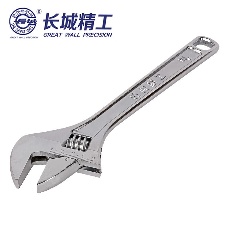 长城 150mm(6英寸)带刻度活扳手 开口 扳手 长城精工活动扳手 300