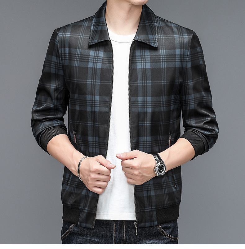B8758 1260K ÁO KHOÁC NAM JIATDSA KẺ CARO MÙA XUÂN THU ĐÔNG TRUNG NIÊN KẺ CARO KÍN CỔ THỜI TRANG NAM G04 SẢN PHẨM MỚI