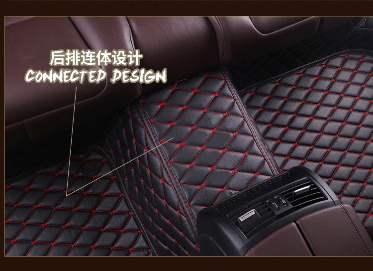 Cross-Border E-Commerce Supplies Thickened, Non-Slip, Wear-Resistant, Full-Coverage Car Floor Mats with Butterfly Pattern Quilted Leather Design