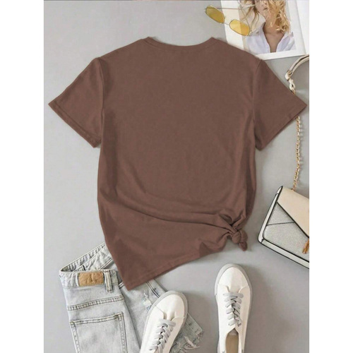 Best-selling vintage-style leopard-print MAMA women's T-shirt—loose-fitting, figure-flattering, niche-style women's short-sleeved top.
