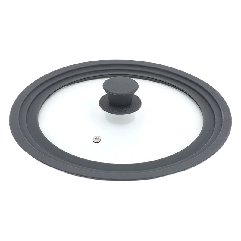 Силиконовая крышка для кастрюли Leden, стекло, закаленное стекло, серая крышка с защитой от перелива, видимая универсальная оптовая продажа, диаметр 26,5, бытовая