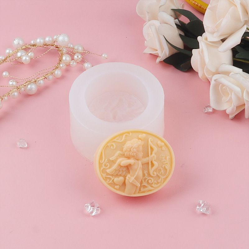 Molde de jabón hecho a mano Cupido amor flecha jabón molde de silicona casero aceite esencial jabón yeso herramienta para hornear