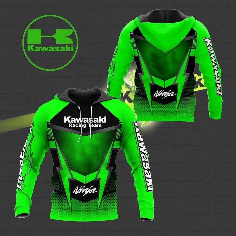 Kawasaki Motorcycle 3D Printing 2024 Spring and Autumn New Men's Sweaters Women's Sweaters Casual Children's Jackets
