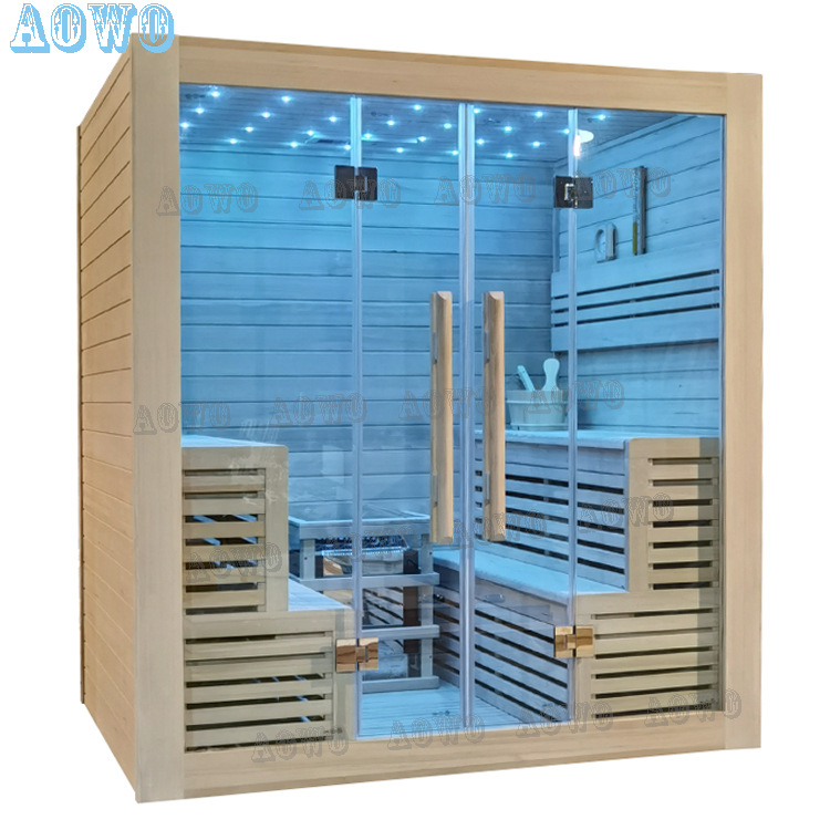 Leña club al aire libre salón de belleza salón de salud canadiense sauna de abeto de madera y plástico falda seca y húmeda sala de ondas de vapor