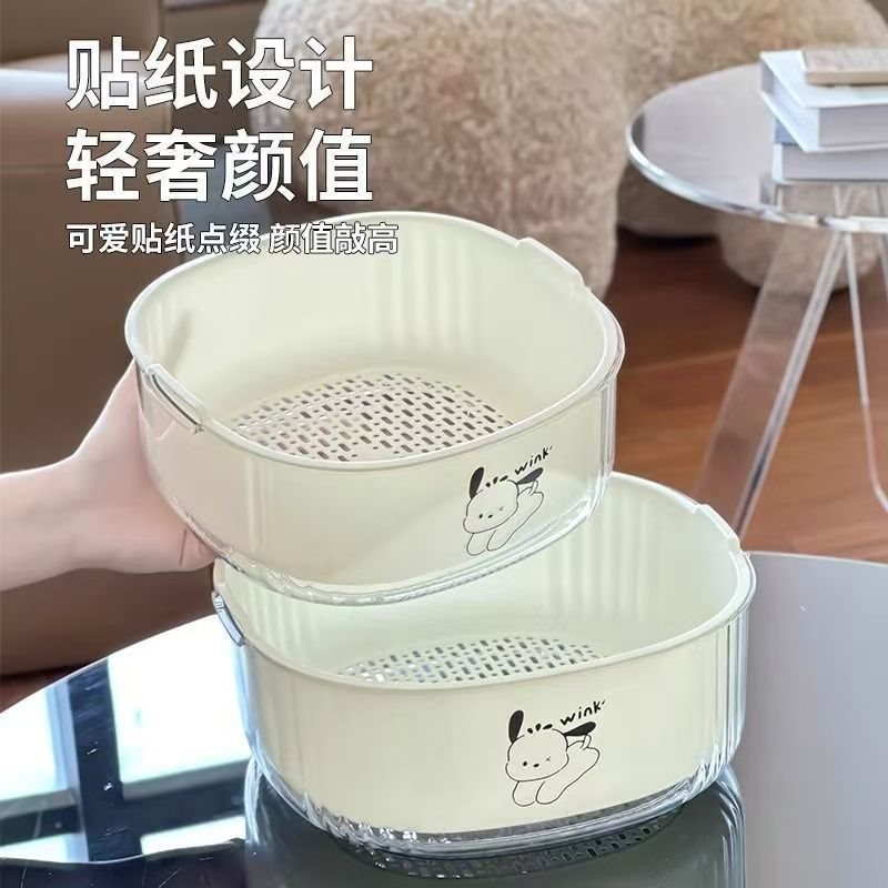 二層の極厚野菜洗いと水切りバスケット、プラスチック製のキッチン水切りバスケット、多目的リビングルーム野菜洗い、家庭用野菜バスケット、果物と野菜|undefined