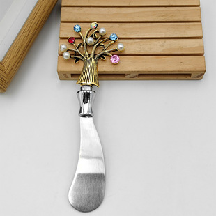 Golden Tree Large Butter Knife Cheese Knife Cheese Knife Jam Peanut Butter Knife Christmas Cheese Knife