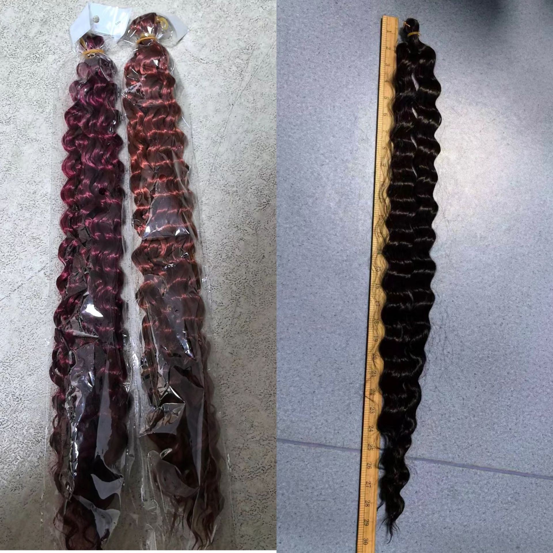 Pequeño pelo de onda profunda 22 pulgadas de fibra química crochet pelo 100G rollo africano trenza sucia manija del pelo transfronteriza