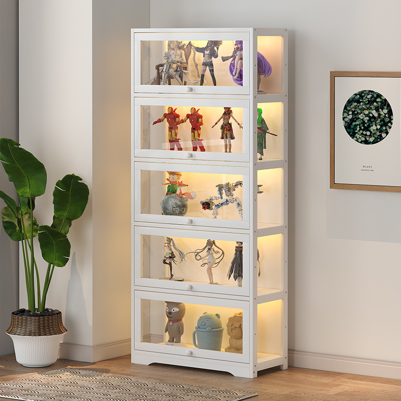 Acrylic Lego Display Rack for Bamboo Figure Handheld Showcases, Non-Glass Cosmetic Shelves, Home Use Exhibition Cabinet