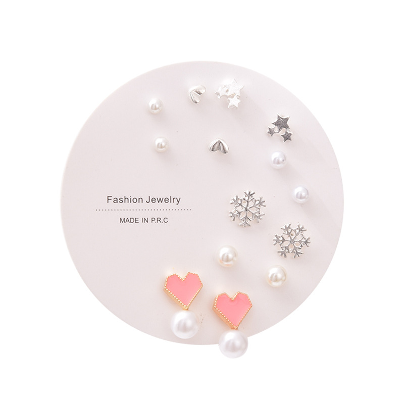 Heart Plating Artificial Gemstones Earrings display picture 13