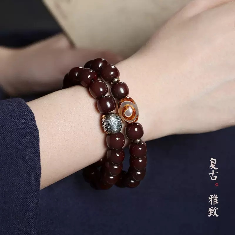 乐安菩提手串抖音爆款双圈男女学生菩提子佛珠念珠文玩手链批发
