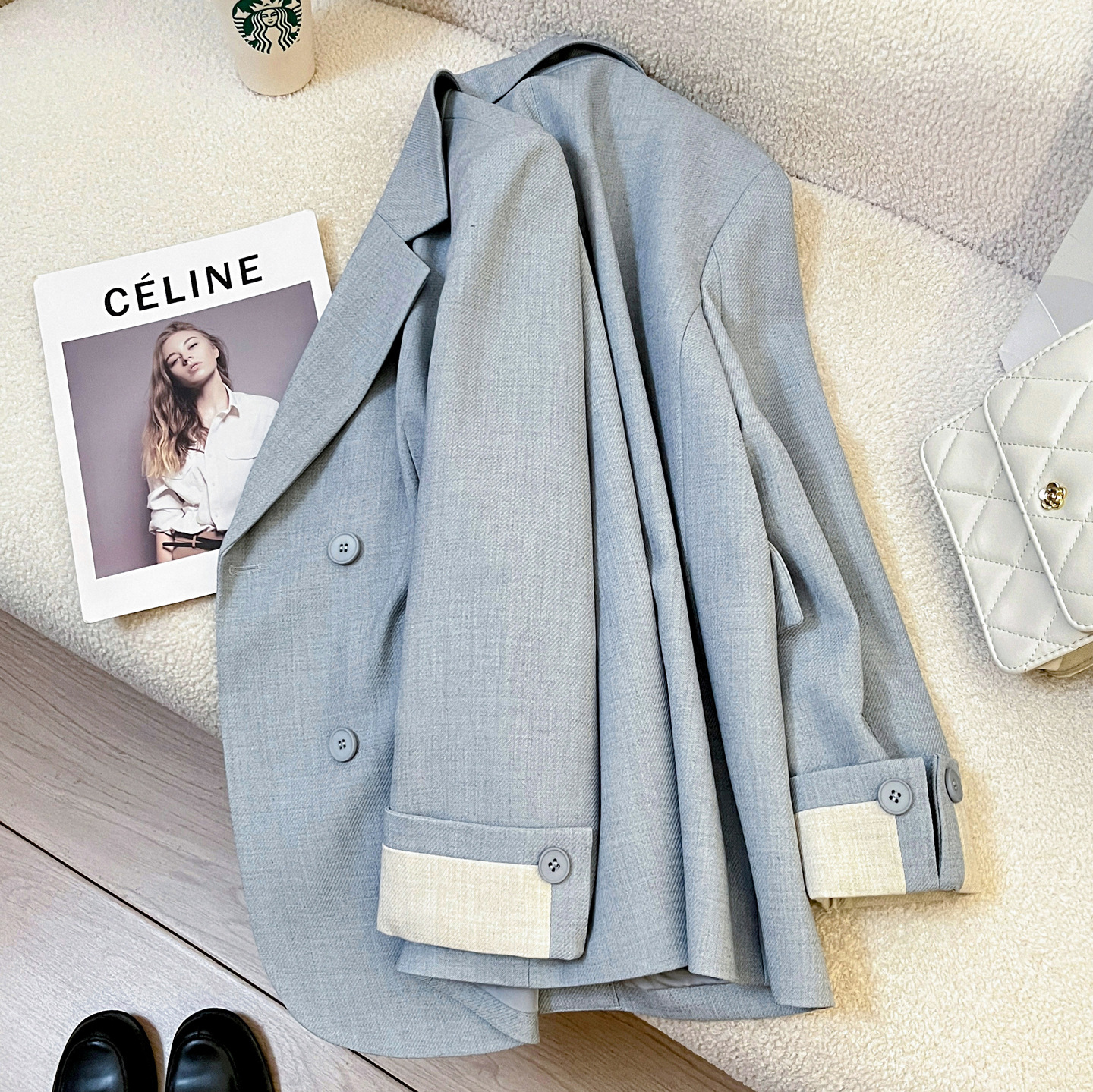 Blue Stylish Design Blazer for Women 2026 Spring and Autumn New Korean Style Trendy Casual Small Suit