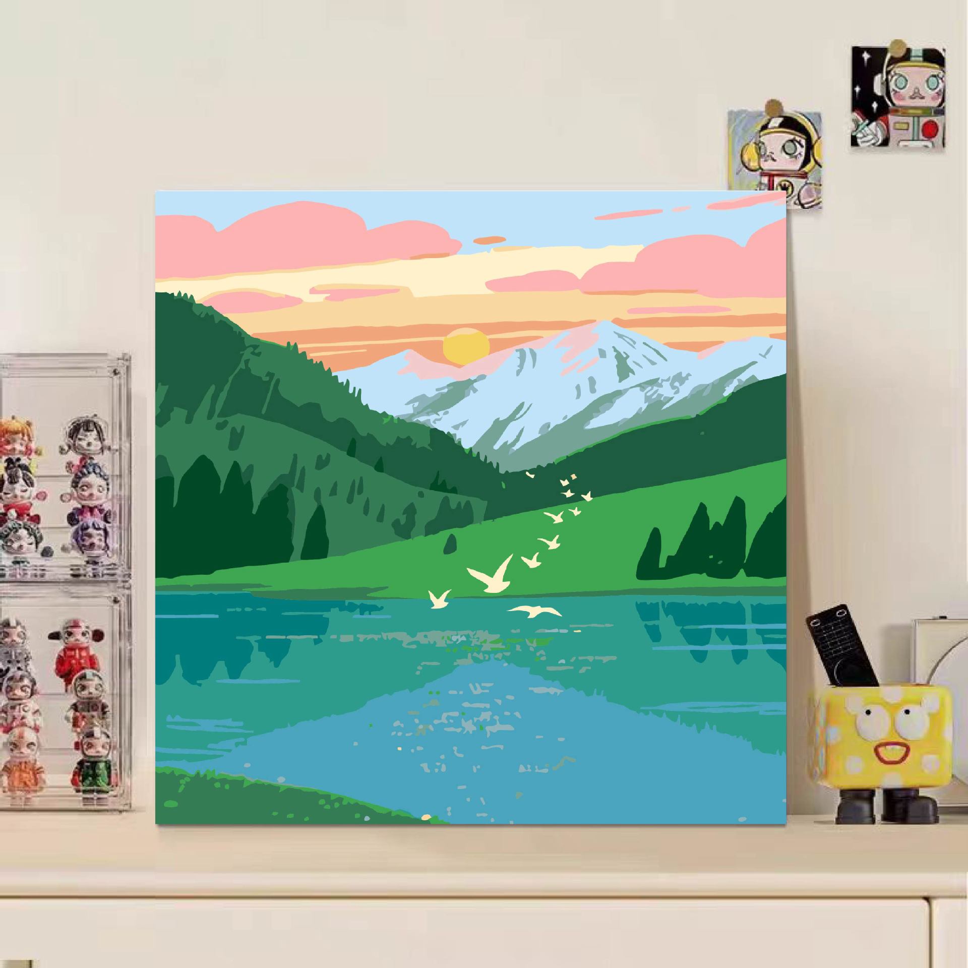 Niños didiy pintura digital acrílico relleno de pintura de dibujos animados pintura de pintura a mano 20 * 20